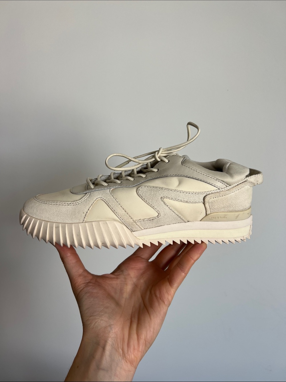 Rag & Bone retro runner 2.0 vanilla cream sneakers trainers 37.5 minimalist - Picture 9 of 11